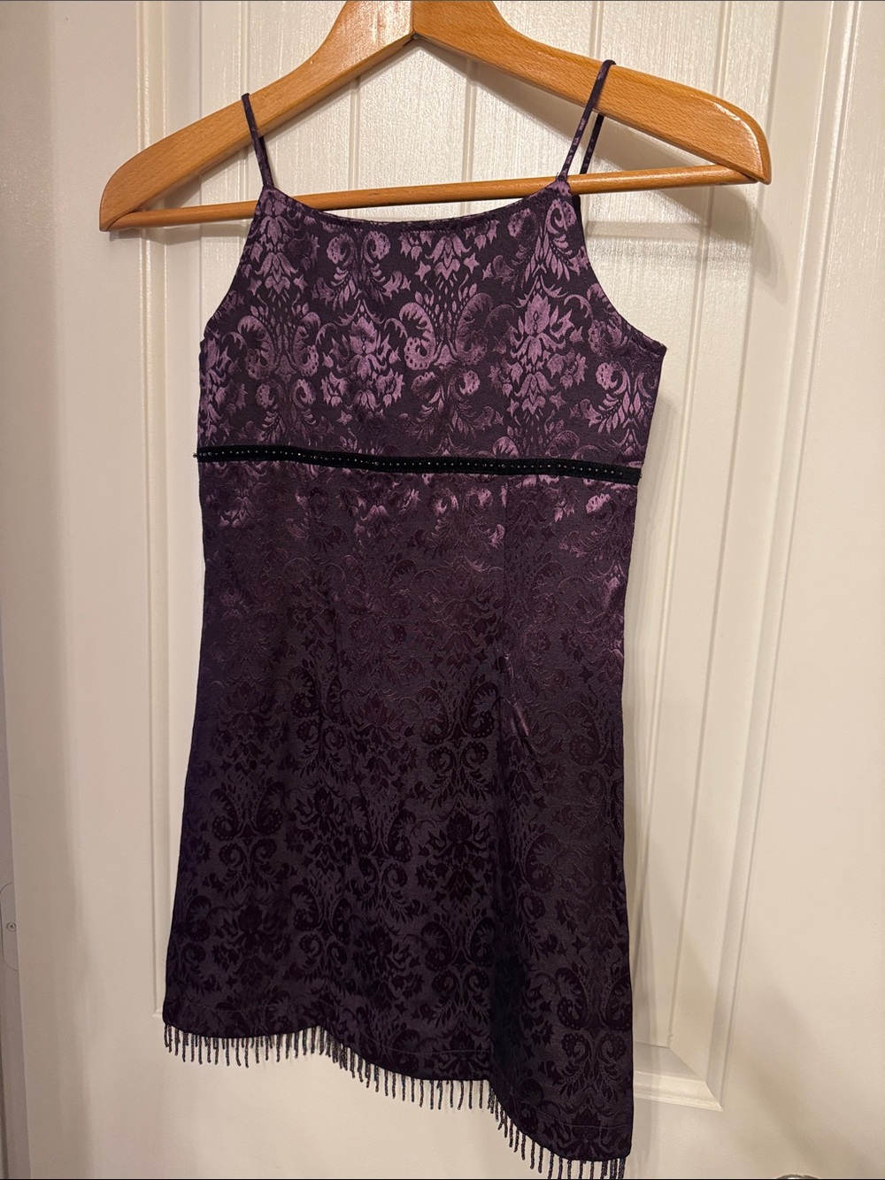 NWT-Limited Too Beaded Purple Damask Slip Strap Party Special Occasion Dress